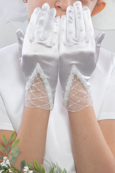 Rękawiczki z transparentną dekoracją NR19